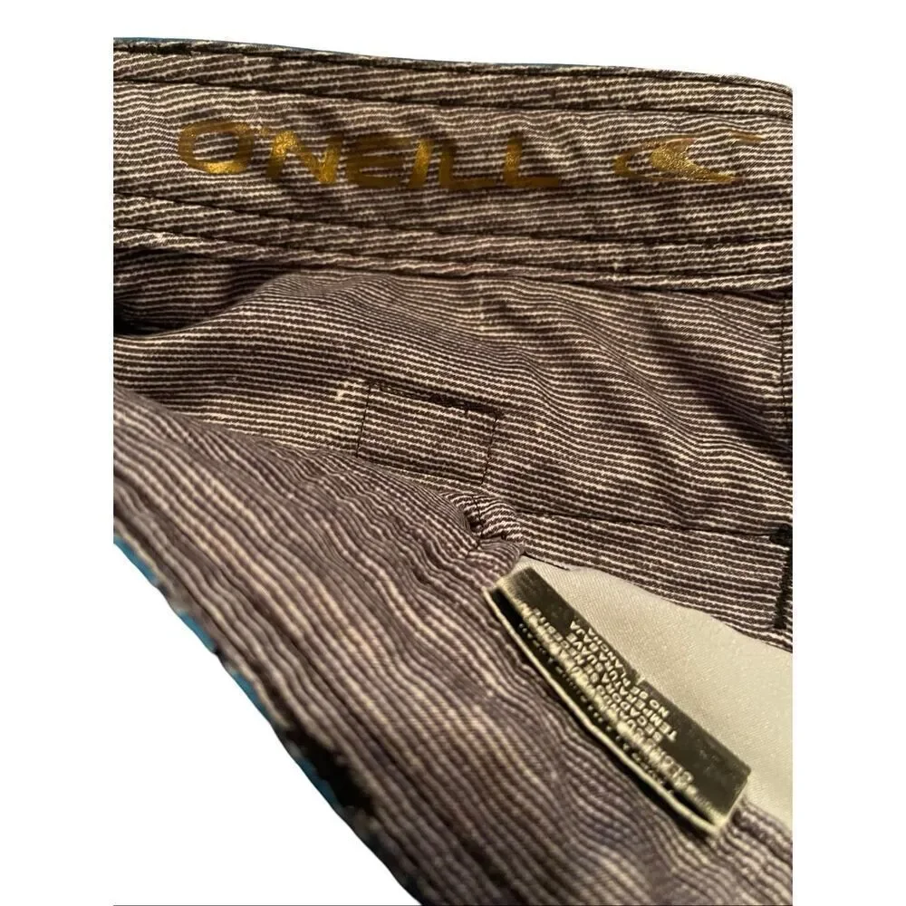 O'Neill Mens Blue Black Riley Hawaiian Tropical Palm Hybrid Board Shorts Size 40